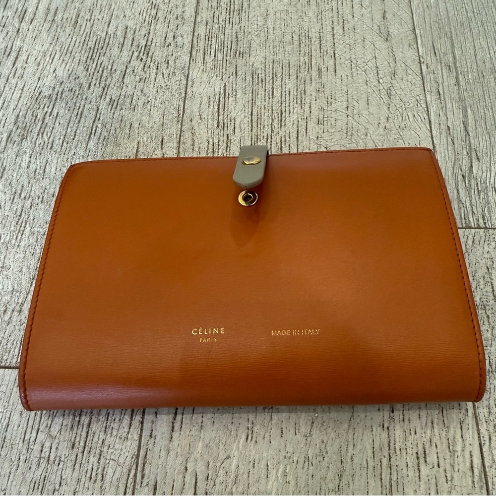 Celine large bifold strap wallet